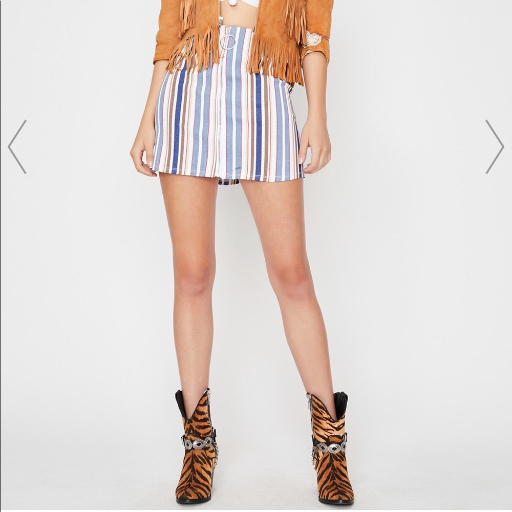 Striped denim skirt NWOT